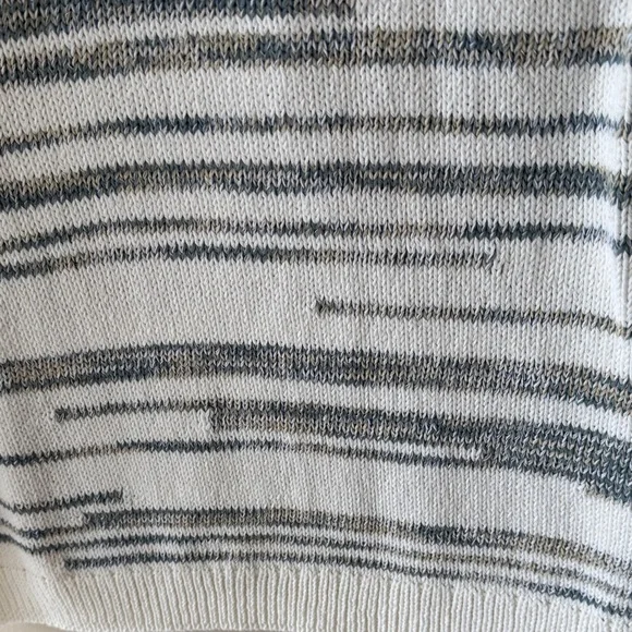 J. Jill Striped Women's Sweater - White and Gray - Picture 10 of 11